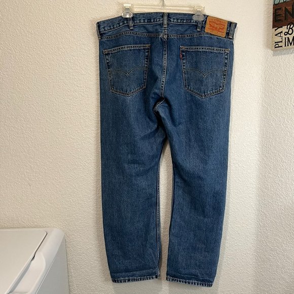 Levis 505 Straight Leg Medium Wash Jeans Mens Size 40X30 - Picture 4 of 11